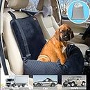 Pet Car Carrier for Small Medium Large Dogs/Cats,Puppy Travel Lookout Booster Seat with Non-Slip Bottom & Washable Cover (Solid Black)