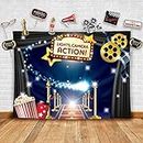 Hollywood - Movie Theme Photography Backdrop and Studio Props DIY Kit. Great as Dress-up and Awards Night Ceremony Photo Booth Background, Vintage Costume Birthday Party Supplies and Event Decorations