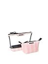 Victoria's Secret AM/PM Beauty Bag Duo, Pink Iconic Stripe, One-Size
