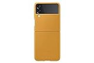 Samsung Electronics Galaxy Z Flip 3 Phone Case, Leather Protective Cover for Mobile, Heavy Duty, Shockproof Smartphone Protector, Us Version, Mustard (Ef-Vf711Lyegus)