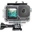 TASLAR Waterproof Case Cover Underwater 40M/131FT Deep Diving Protective Shell Housing with Bracket Accessories Quick Release Mount, Thumbscrew for DJI Osmo Action 4 Camera/DJI Osmo Action 3