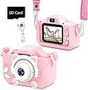 CADDLE & TOES Kids Camera Toys for 4+ 6 7 8 9 10 11 12 Year Old Boys/Girls, Kids Digital Camera 1080P HD for Toddler with Video, Christmas Birthday Gifts for Kids,Camera for Kids (Pink-Cat)