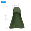 3pcs Sun Shade Hat Neck Shade Fishing Hat Cooling Skull Cap Army Green - Army Green - M (US 10)