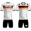 Davcielaora Kits de fútbol Camiseta de Alemania Negro Blanco Hombres/Mujeres/niños niños Camiseta Personalizada Nombre del Equipo número chándal