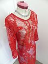 CASUAL INSYNC Red Lace DRESS Size L 12 Crochet Boho Beach Resort Cover-Up