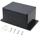Junction Box, Zulkit Project Box Waterproof Dustproof IP65 ABS Universal Electrical Boxes Enclosure with Fixed Ear Black 6.30 x 4.33 x 3.54 inch (160 x 110 x 90 mm)(Pack of 1)