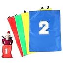 SMELEYOU Sports Day Kit 4Pcs 71.5x51.5 Cm Grande Capacité Toile Pliable Portable Sack Race Sacs Double PoignéEs Outdoor Enfants Jumping Bags