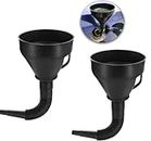 ANLEM Automotive Fuel Funnel, Flexible Plastic Funnel Set With Wide Spout and Filter for Automotive Oil and Household Uses (2 Pack)