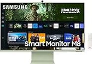 Samsung 32-inch(80cm) M8 4K UHD Smart Monitor, Mouse & Keyboard Control, HAS, Pivot, Type-C, Smart TV apps, Office 365, Dex, Apple Airplay, BT, IOT, Speakers, Remote (LS32CM80GUWXXL, Green)