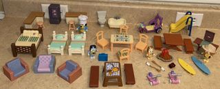 BLUEY & FRIENDS Toy Lot 42 Pieces • Furniture •Swing, Hat.. Preowened