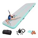 DAIRTRACK IBATMS Air Tumbling Mat 10ft/13ft/16ft/20ft Inflatable Gymnastics Air Mat Tumble Track with Air Pump for Home Use/Training/Cheerleading/Yoga/Water