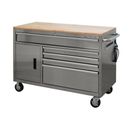 Husky Mobile Workbench Tool Chest W/ Solid Wood Top 52"W x 25"D Stainless Steel