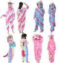 UK Fleece Kids Girls Unicorn 1Onesie Cosplay Costume Pyjamas NightwearJumpsuit
