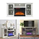 60" Modern Fireplace TV Stand Entertainment Center Fireplaces Into Fire 3 Color