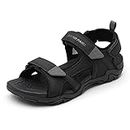 DREAM PAIRS Men's SDSA228M Sandals Hiking Water Beach Sport Outdoor Athletic Arch Support Summer Sandals,Black, Size 10
