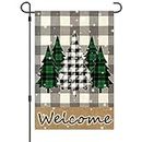 Garden Flag 12x18 Inch, Double Sided Burlap Garden Flag 12 x 18 Inch, Thanksgiving Day Small Yard Lawn Flag for Outdoor Holiday House Decor Seasonal Home Decorations (Winter)
