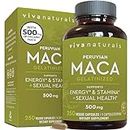 Peruvian Maca Root Supplement for Women & Men, 500mg - Traditionally Used to Support Sexual Well-Being, Stamina & Endurance - 250 Yellow Maca Root Powder Capsules