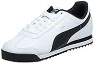 PUMA Men's Roma Basic Leather Sneaker,White/Black Leather,10 D US