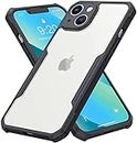 E-Sell Enterprise, XUNDD Beatle Series Case for Apple iPhone 13 (6.1" inch) with Integrated Camera Cover [Military Grade Drop Tested] Slim Clear Back with Shockproof Bumper Case (Black)