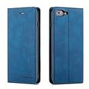 EYZUTAK PU Leather Flip Folio Case for iPhone 7 Plus/8 Plus, Protective Case with Kickstand Card Slot Magnetic Closure Shockproof Wallet Cover for iPhone 7 Plus/8 Plus - Blue