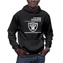 Hybrid Sports NFL - Las Vegas Raiders - Logo and Stats - Men's and Women's Pullover Hoodie Fleece Sweatshirt - Size Large