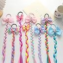Radhya Accessories Rainbow Cloud Unicorn Wig Hair Rubberbands for Girls hair ties Girls Hair Clip for Kids Baby Hair Accessories bow Elastic bands for Toddlers Return Gifts Hair Extensions Birthday Gift (Assorted)(Pack of 2)