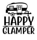 Calcomanía de vinilo Happy Glamper camping pegatina para decoración de pared de coche copa hogar a1002