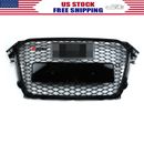 Honeycomb Sport Mesh RS4 Style Hex Grille Grill Black For 13-16 Audi A4 S4 B8.5