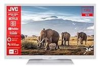 JVC LT-24VH5156W 24 Zoll Fernseher/Smart TV (HD Ready, HDR, Triple-Tuner, Bluetooth) - Inkl. 6 Monate HD+ [2023], Weiß