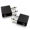 Gold Plated Airplane Flight Headphone Adapters (Pack of 2) | Allows you to use your Earphones with all In-Flight Media Systems | This Enables Great Sound on all Planes - by Mobi Lock