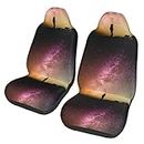 Evealyn Universe Under Night Printed 2 Pcs Automotive Seat Covers for Front with Elastic Straps Car Protector Seat Covers for Car SUV Truck