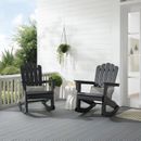 Set of 2 Adirondack Chair Patio Poly Outdoor Lounge Garden Lawn Deck Pool