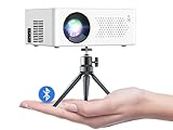 Hiwoly Mini Bluetooth Projector with 9500 Brightness 【with Projector Stand/Tripod】 1080P Supported Portable Home Theater Movie Projector, Compatible with TV Stick,HDMI,USB,VGA,AV