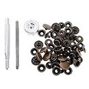 Asiatic 15 Sets Snap Button Rivets Studs with Installation Tools for Jeans/Shorts/Jackets/Backpacks/Hats/Suits/Trousers/Coats/Shirts/Overalls/Sweaters/Belts/Bags/DIY Items (15mm).