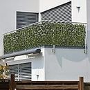 maxVitalis Balkon Sichtschutz Blätteroptik, inkl. 20 Kabelbindern, UV- und Wetterbeständig, 300 x 125 cm