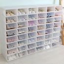 Organizador de caja de zapatos 20/24 piezas almacenamiento plegable plástico transparente caja apilable
