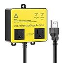 Refrigerator Surge Protector, Ortis Double Outlet Voltage Protector, Designed for Refrigerators and Freezers 27 cu. ft. or Larger, Protects Against Brownout, Spike, Instant Surge, Yellow