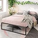 Zinus Lorelai Double Bed frame - Bed 135x190 cm - 36 cm Height with Underbed Storage - Metal Platform Bed frame - Black