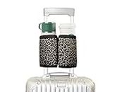 riemot Luggage Travel Cup Holder Free Hand Drink Carrier - Hold Two Coffee Mugs No Spill - Fits Roll on Suitcase Handles - Gifts for Flight Attendants Travelers Accessories Leopard