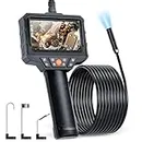 SKYBASIC Endoscope Camera with Light, 4.3'' LCD Screen HD Digital Handheld Borescope IP67 Waterproof Snake Camera Sewer Inspection Camera with 8 LED Lights, 16.5FT Semi-Rigid Cable, 3 Accessories