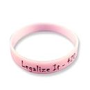 EKNA Silicone Armband glows green at night with Text Wristband Glow in the Dark Silicone Bracelet, Pink, Legalize It - 420