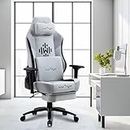 Dr luxur Weavemonster Ergonomic Gaming Chair for Office Work at Home with Breathable Honeycombed Fabric, Magnetic Neck & Lumbar Pillow, Footrest, 4-D Armrest with 180 Degree Recline (Grey)