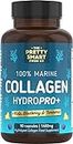 Powerful Marine Collagen Tablets - with Hyaluronic Acid, Biotin & Blueberry - 1400MG Complex - Hydrolysed Type 1 - with Vitamins & Minerals - 90 Capsules - Made in The UK by The Pretty Smart Food Co