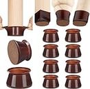 Aneaseit Chair Leg Floor Protectors - 3" x 8 pcs Dark Walnut - Felt Bottom Silicone Pads for Hardwood Floors & Furniture Feet - Rubber Caps for Chairs - X-Large