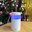 YinQin 300ML USB Mini Humidifier with 2 PCS Replace Filter Sticks Small Humidifier with Colorful Night Light Portable Mini Air Humidifier for Travel, Babys Room, Office, Car, Desk, Bedroom (White)