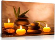 Aromatic Candles & Zen Stones Canvas Wall Art Picture Print