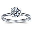 LIAN Moissanite Solitaire Engagement Ring for Women 1.0CT D Color VVS1 S925 Sterling Silver Women's Engagement Rings Moissanite Promise Rings (6)