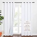 NICETOWN Living Room Curtains Soundproof - White Curtain Panels Completely Shaded Grommet Top Drapes, Lined Insulated Window Treatment Sound Deadening Curtains (Pure White, 2 Pieces, W52 x L84)