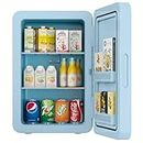 ADVWIN 22L Mini Fridge, Portable Car Fridge Makeup Refrigerators AC/DC Powered Electric Cooler and Warmer for Cars, Homes, Offices, and Dorms, Blue