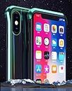AYHI Magnetic Plastic Metal Rainbow Glass Bumper Back Cover - Supports Wireless Charging for All Models of iPhones- 6/6 S ( Green )